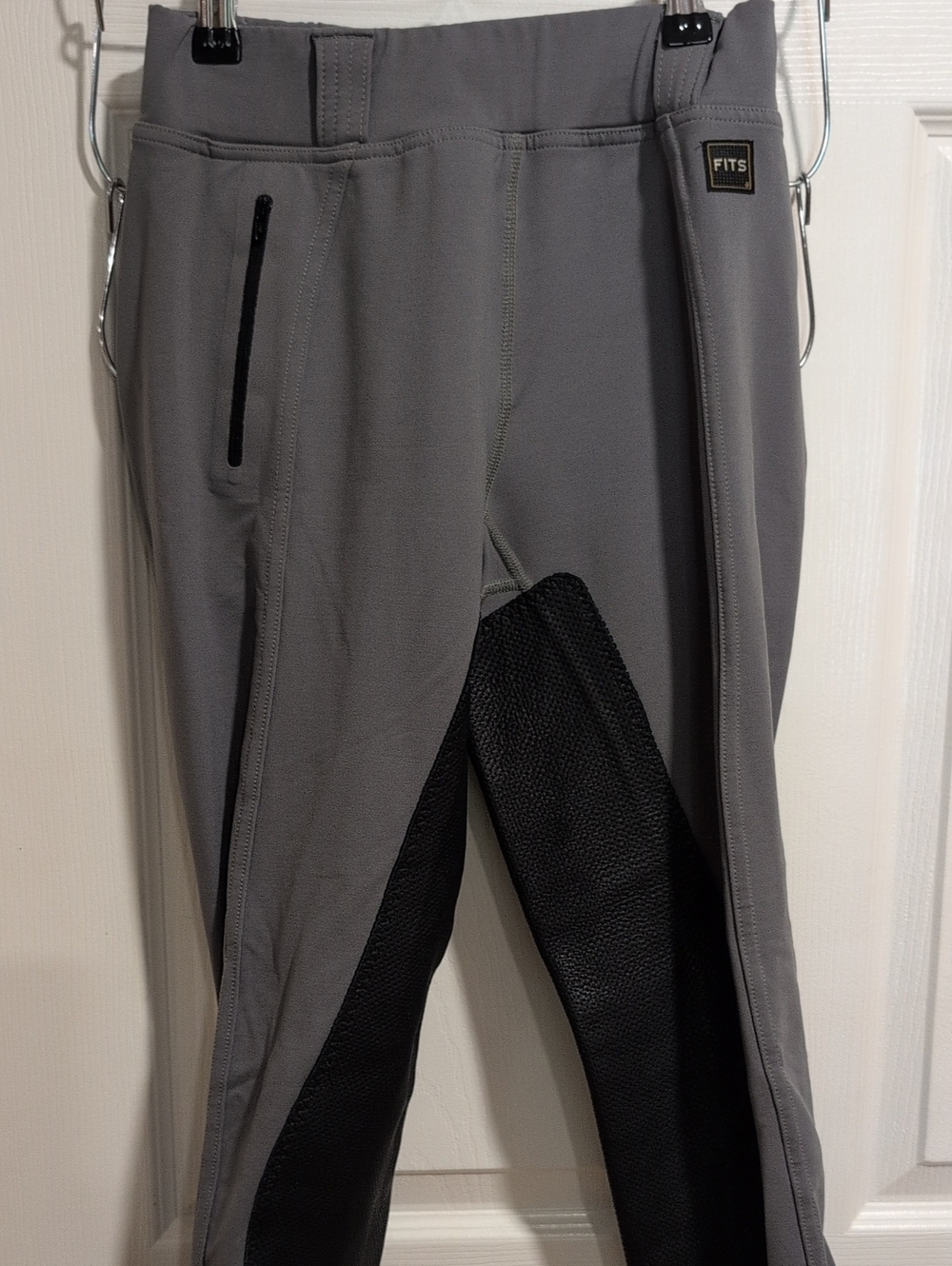 Mens Gray Riding Breeches with Knee Patches